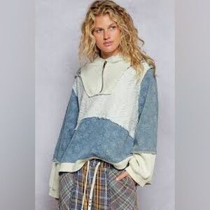 POL Crochet Patchworks Denim Jacket - NEW without tags